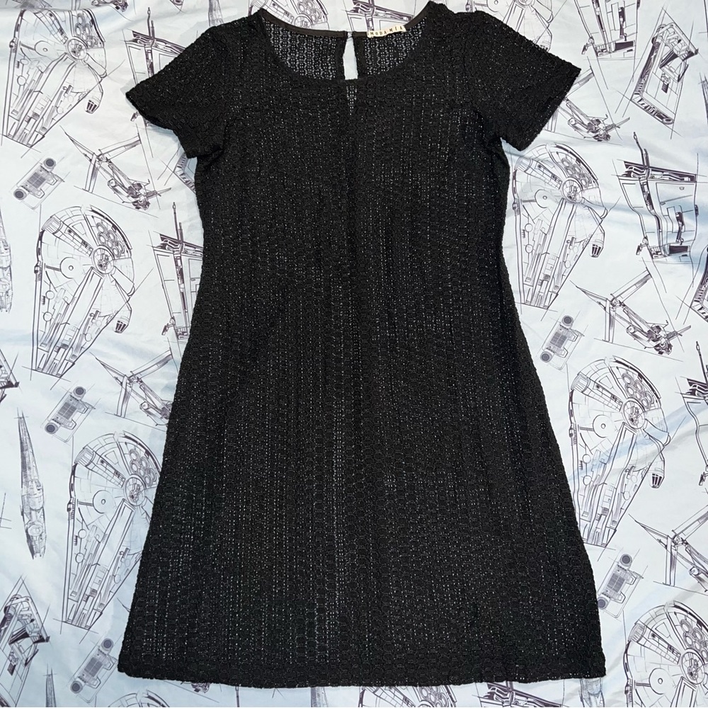 Moda Mia Mesh Short Sleeve Women’s Black Dress